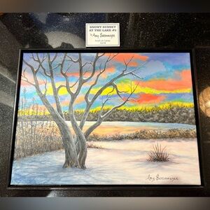 Snowy Sunset At The Lake #2